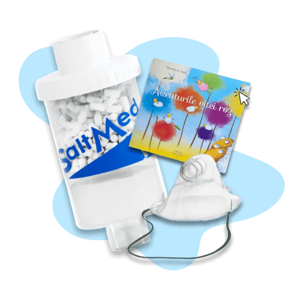Cartus de rezerva SaltMed tip N, masca aerosoli pentru copii & Ghid digital