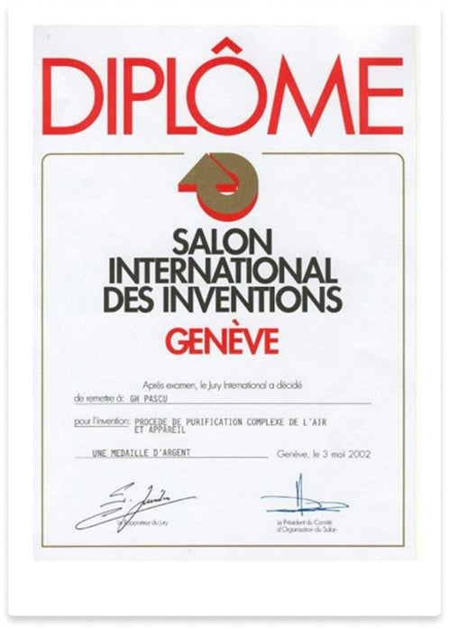 Diploma pentru Medalia de Argint de la Salonul Internațional al Invențiilor, Tehnicilor și Produselor Noi de la Geneva